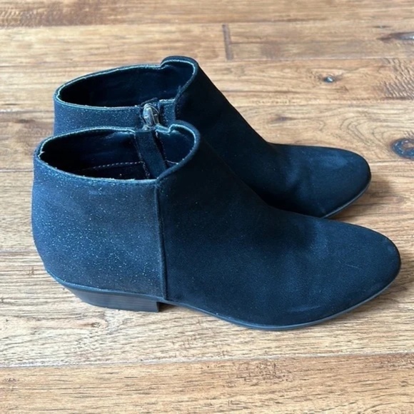 Sam Edelman Black Sparkle Shimmer Vegan Leather Ankle Boots Booties Size 5 - Picture 5 of 13